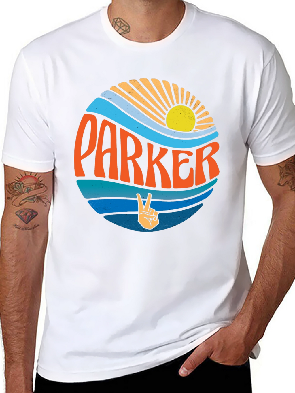 Parker Retro Wave T-Shirt - Groovy Personalized Design
