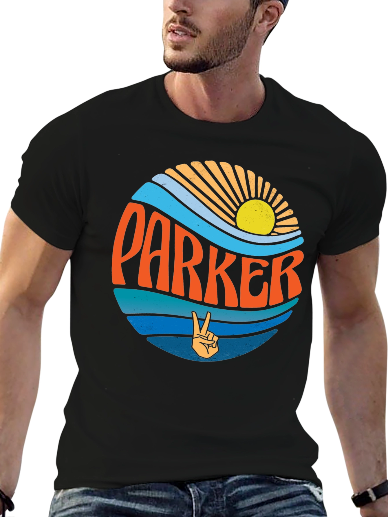 Parker Retro Wave T-Shirt - Groovy Personalized Design