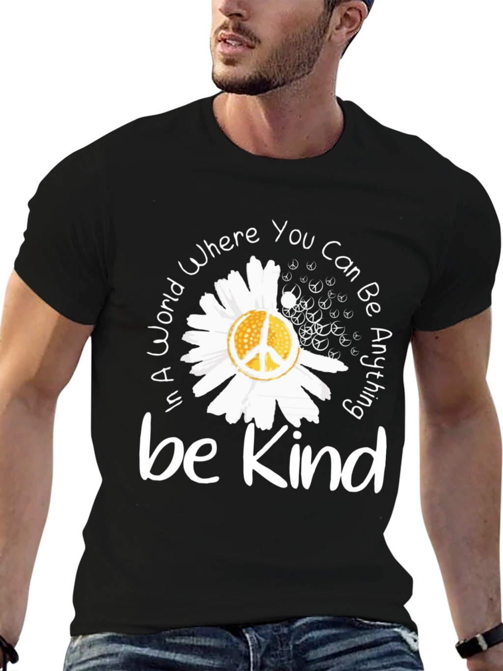 Be Kind T-Shirt - Daisy Peace Sign