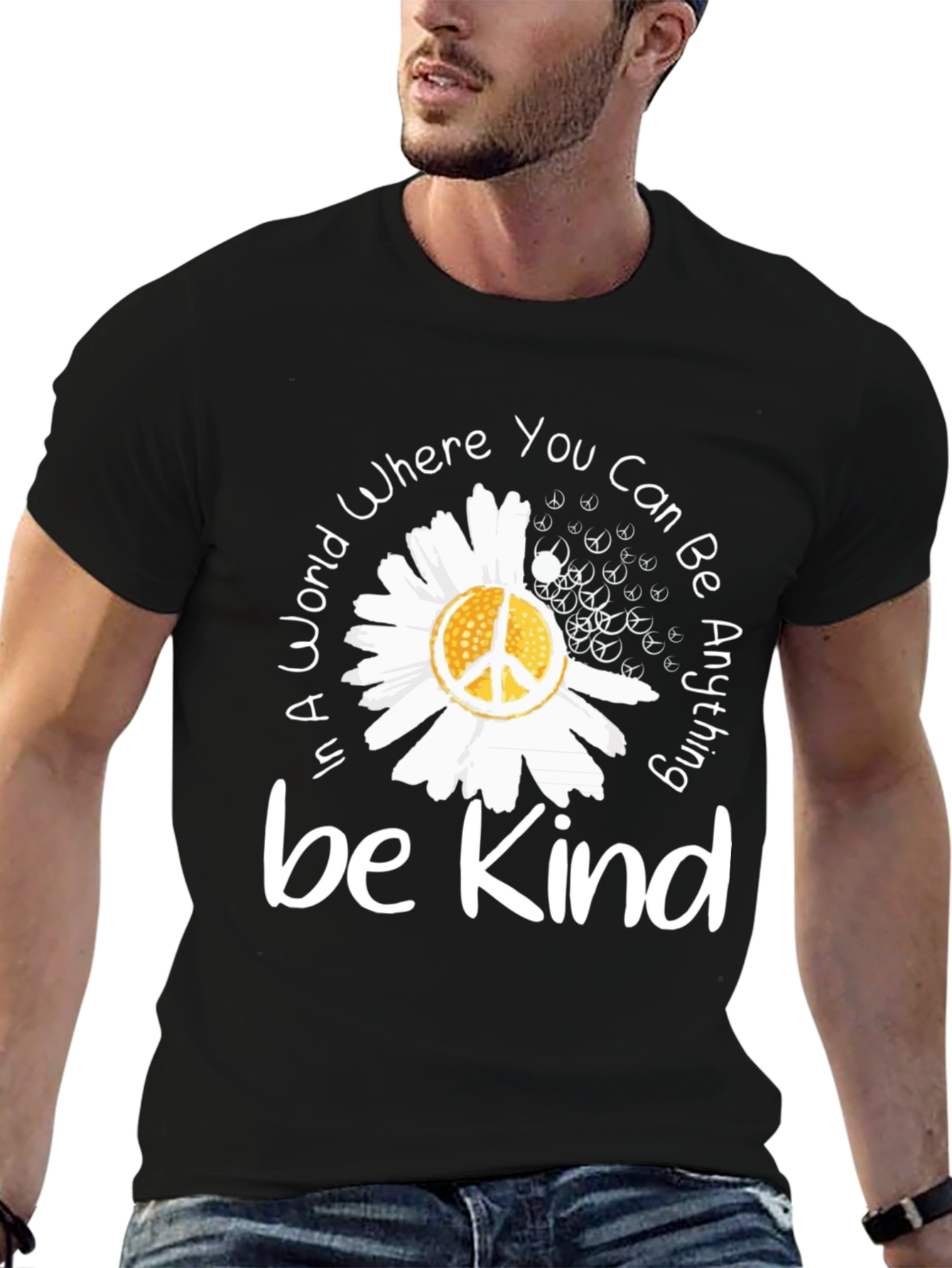 Be Kind T-Shirt - Daisy Peace Sign
