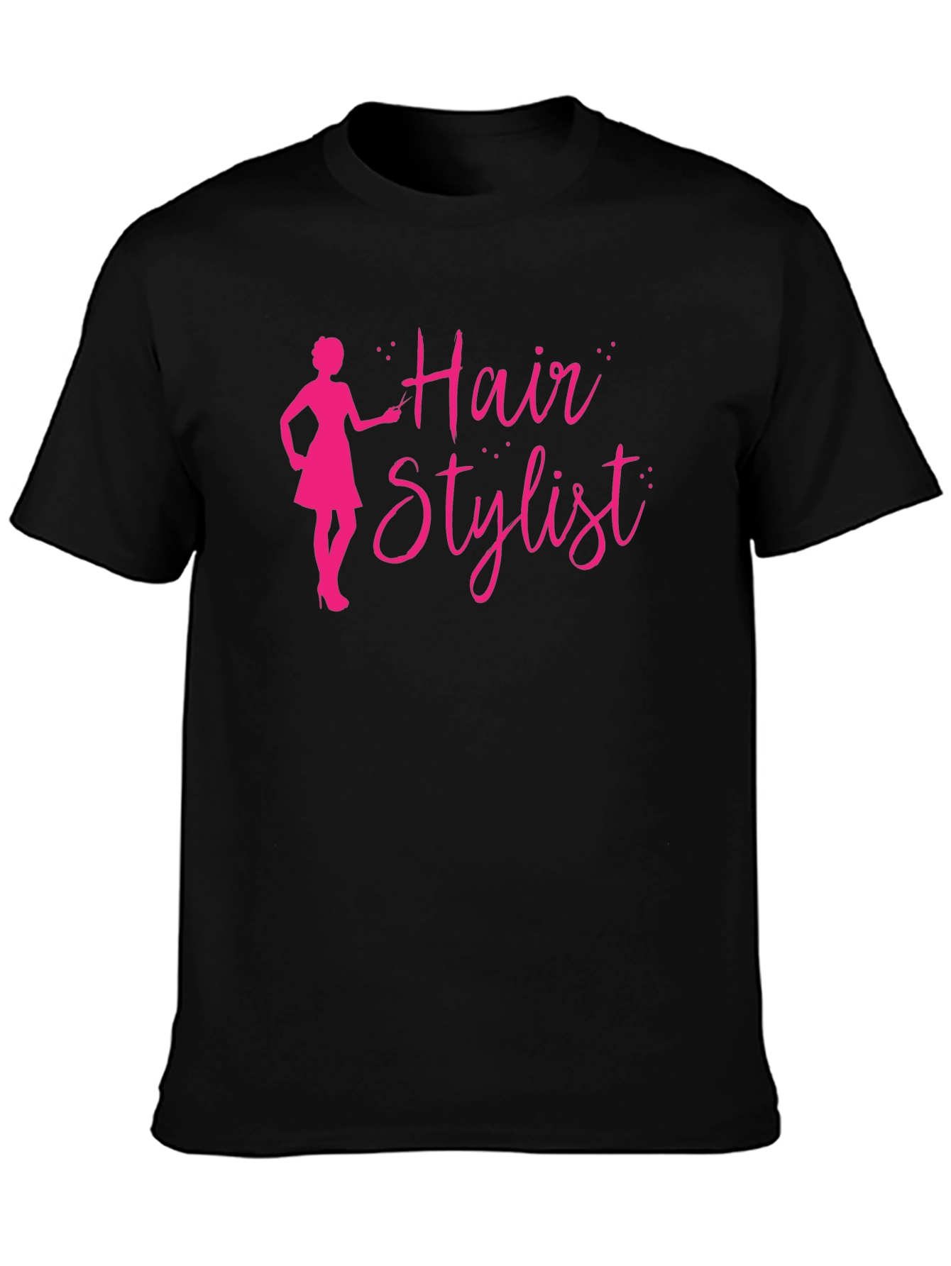 Hair Stylist T-Shirt - Black Crew Neck