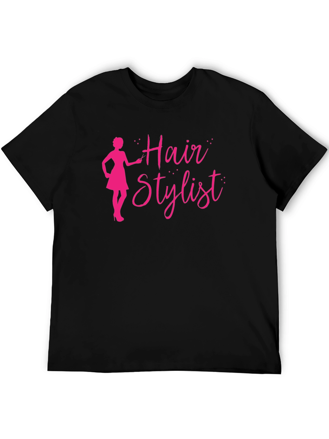 Hair Stylist T-Shirt - Black Crew Neck