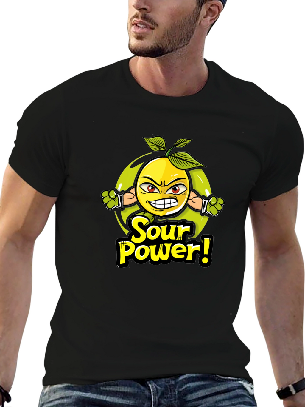 Sour Power T-Shirt: Angry Lemon Graphic Tee