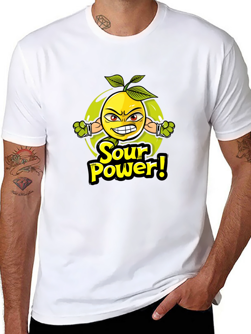 Sour Power T-Shirt: Angry Lemon Graphic Tee