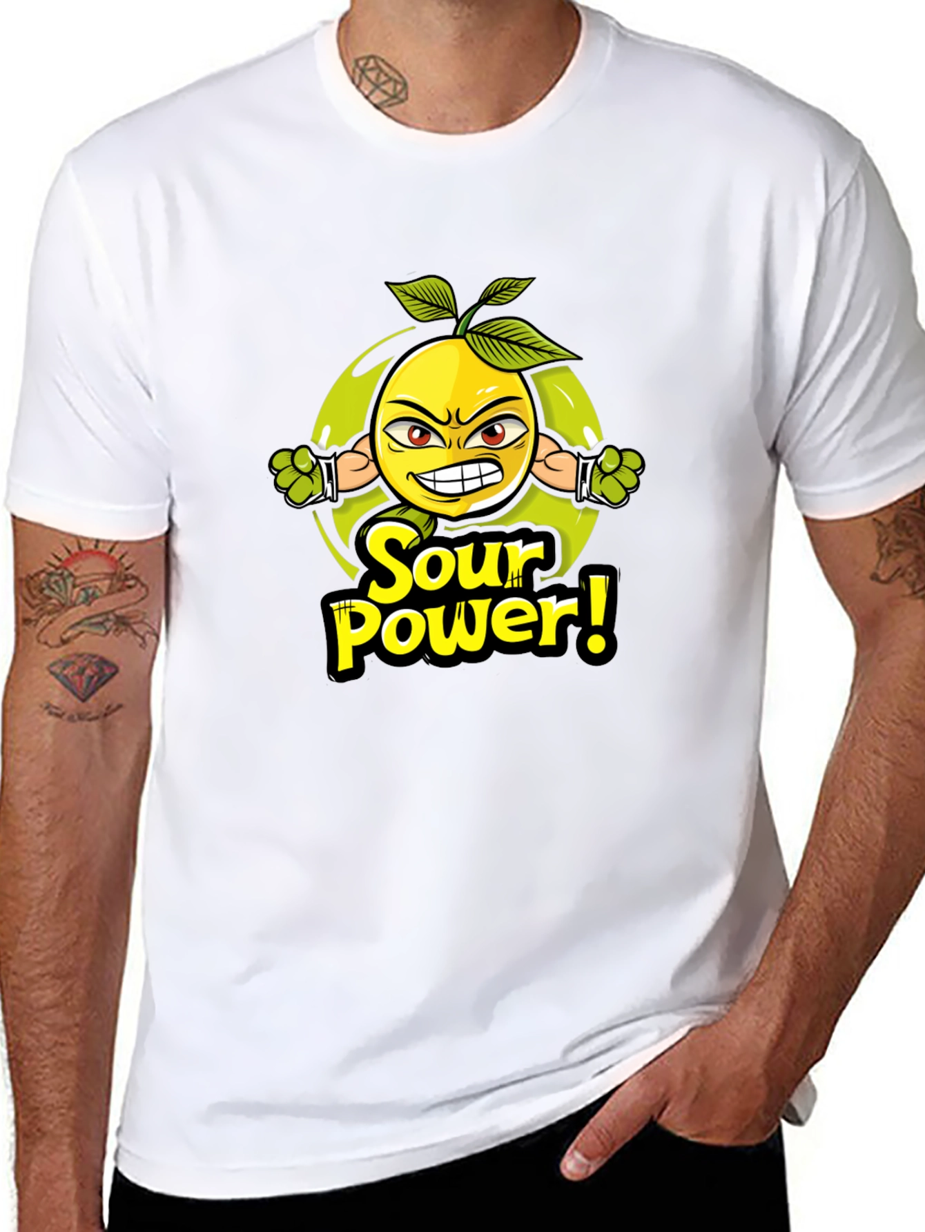 Sour Power T-Shirt: Angry Lemon Graphic Tee