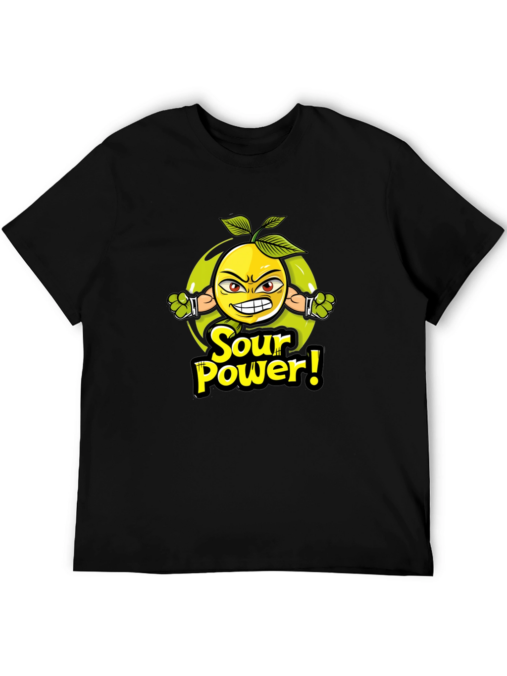 Sour Power T-Shirt: Angry Lemon Graphic Tee