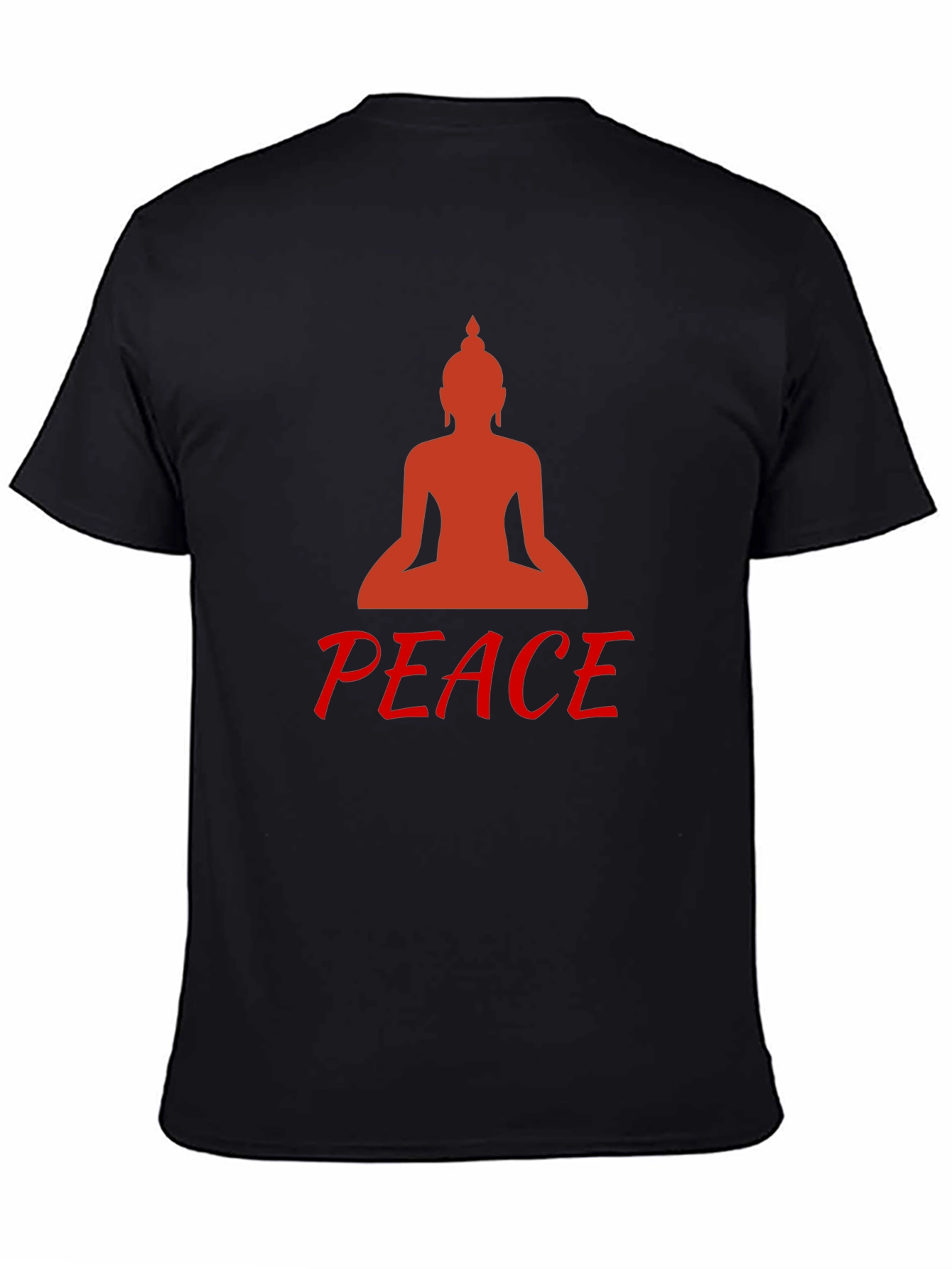 Buddha Peace Graphic Tee - Black Cotton Comfort