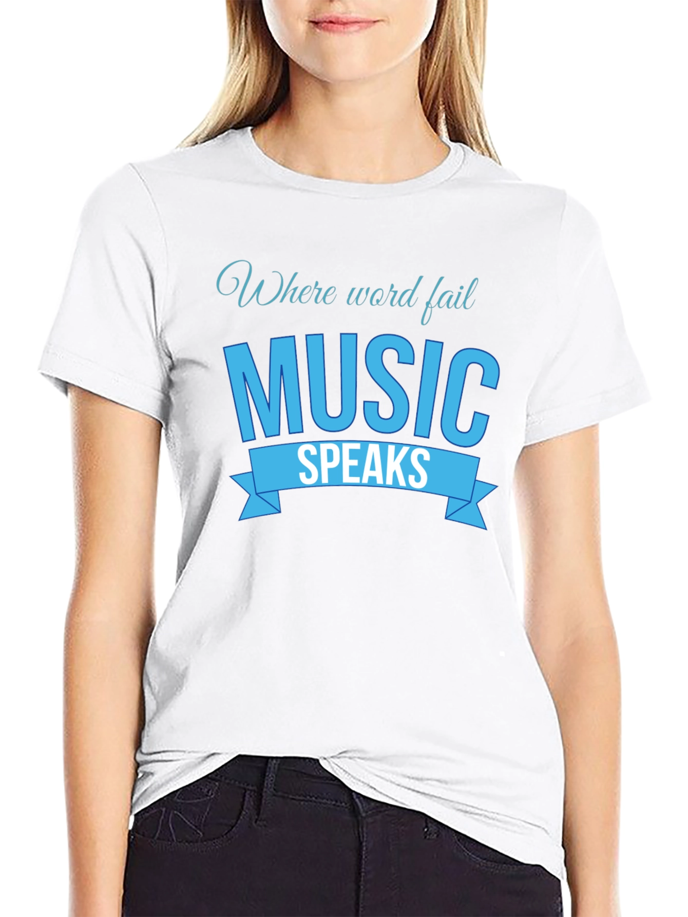 Music Speaks Graphic Tee - Black