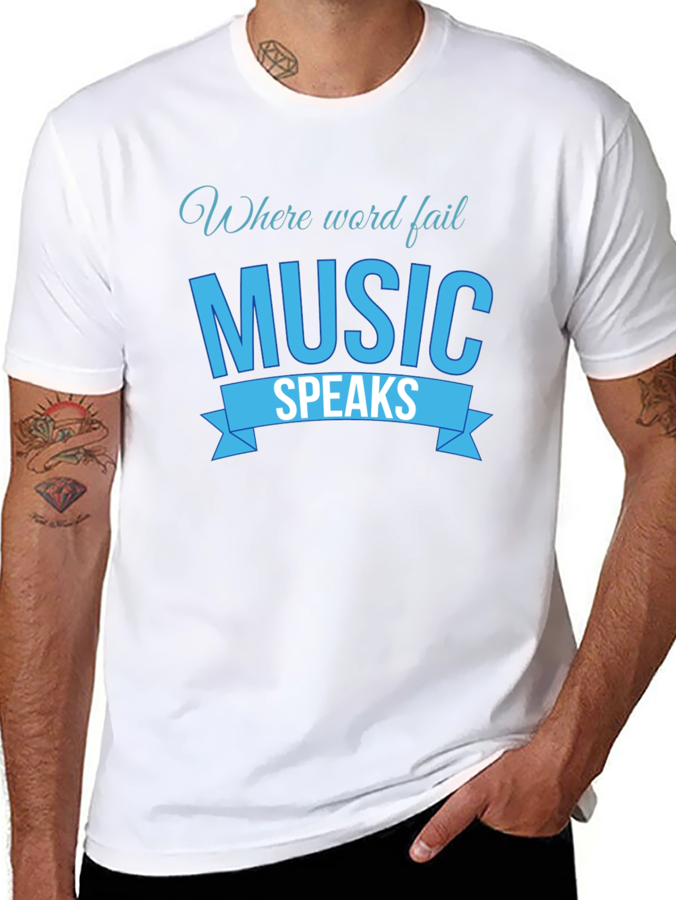 Music Speaks Graphic Tee - Black