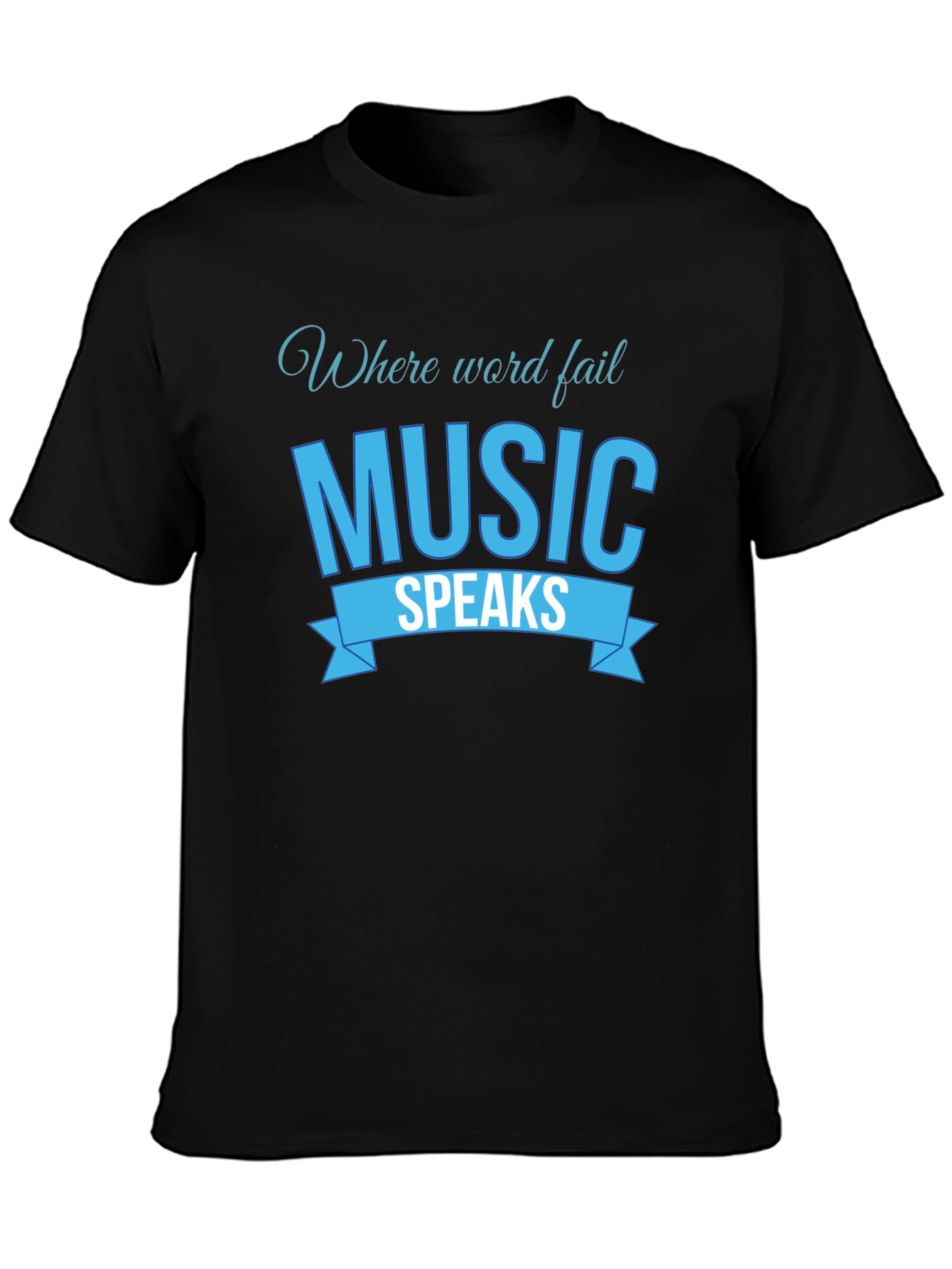 Music Speaks Graphic Tee - Black