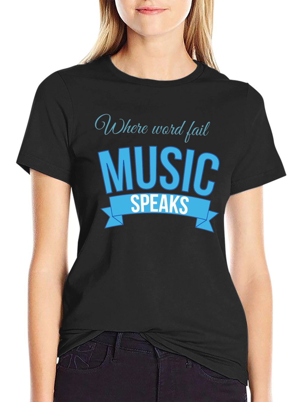 Music Speaks Graphic Tee - Black