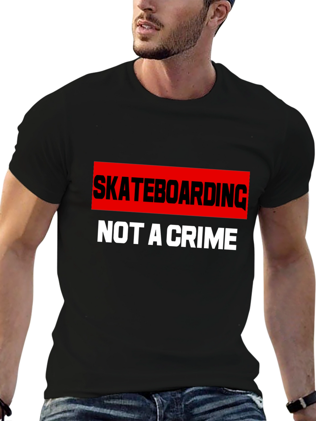 Skateboarding is Not A Crime Graphic T-Shirt