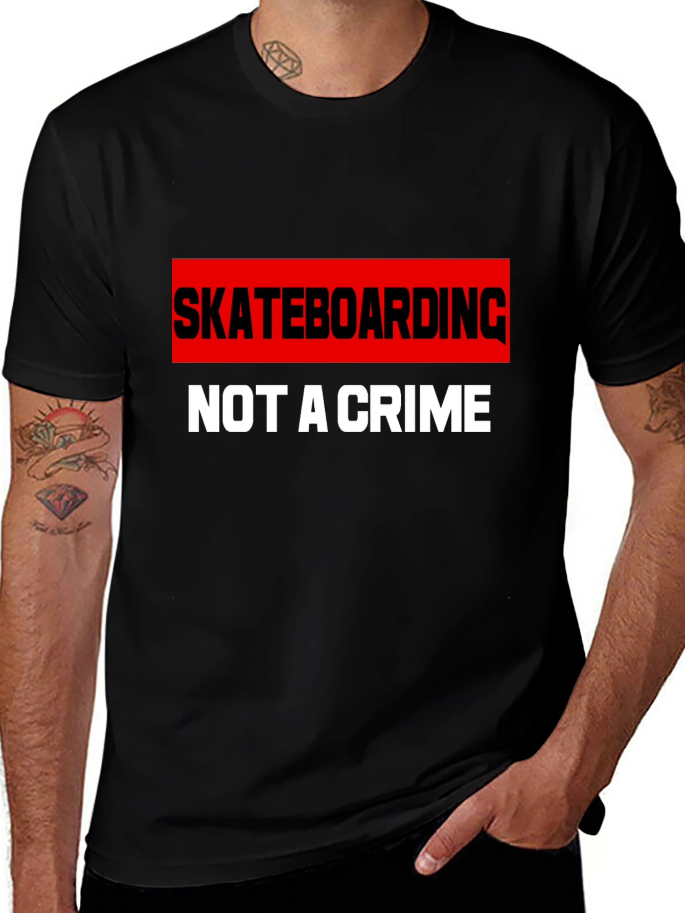Skateboarding is Not A Crime Graphic T-Shirt