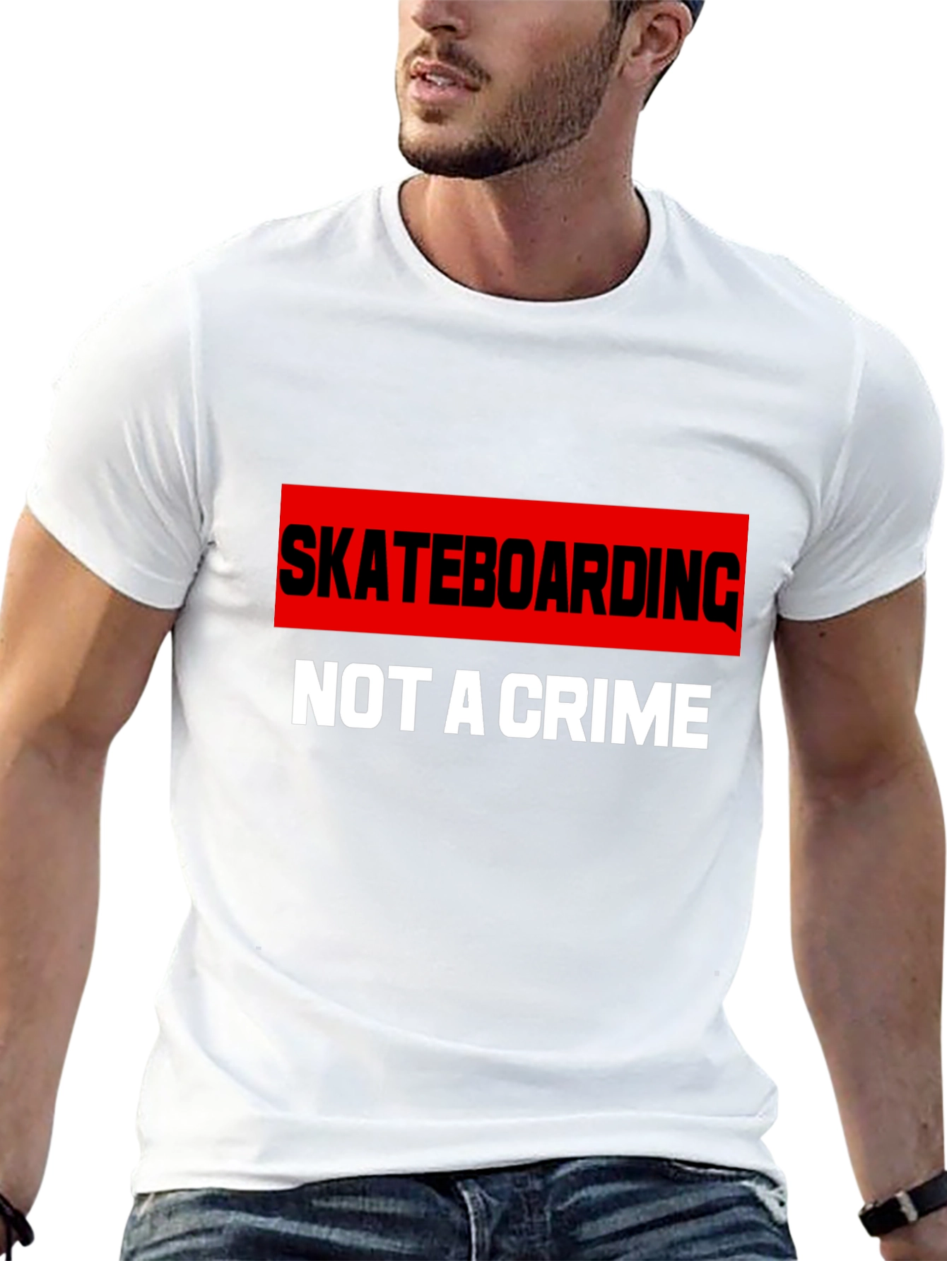Skateboarding is Not A Crime Graphic T-Shirt