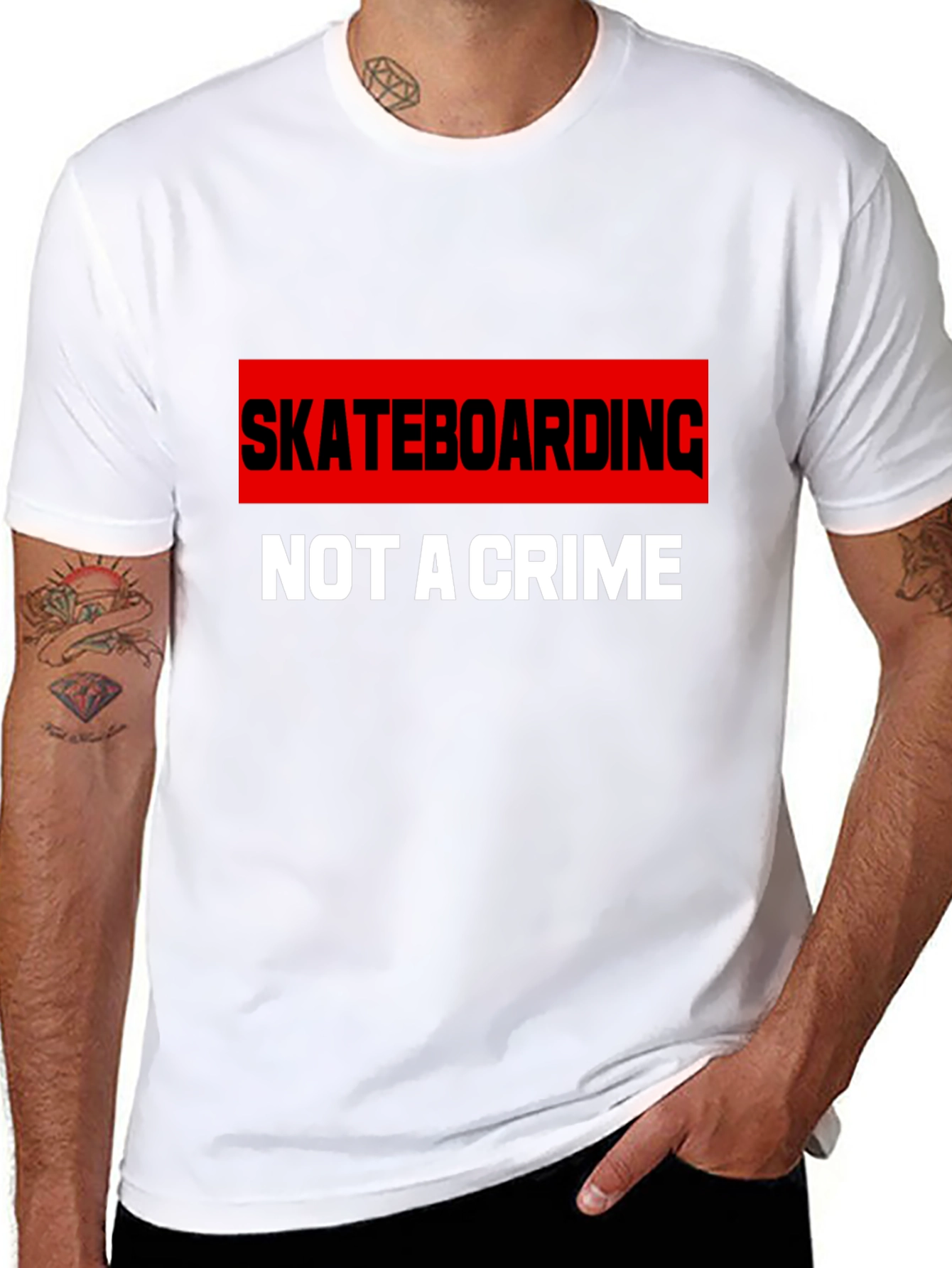 Skateboarding is Not A Crime Graphic T-Shirt