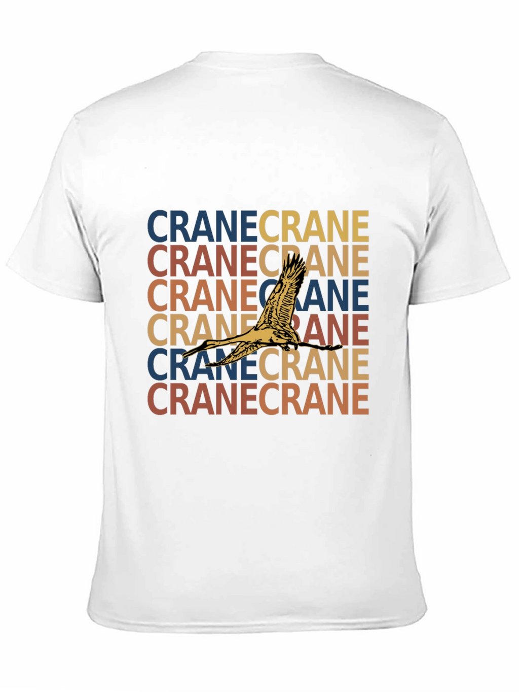Crane Bird Graphic Print Black T-Shirt