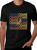 Crane Bird Graphic Print Black T-Shirt