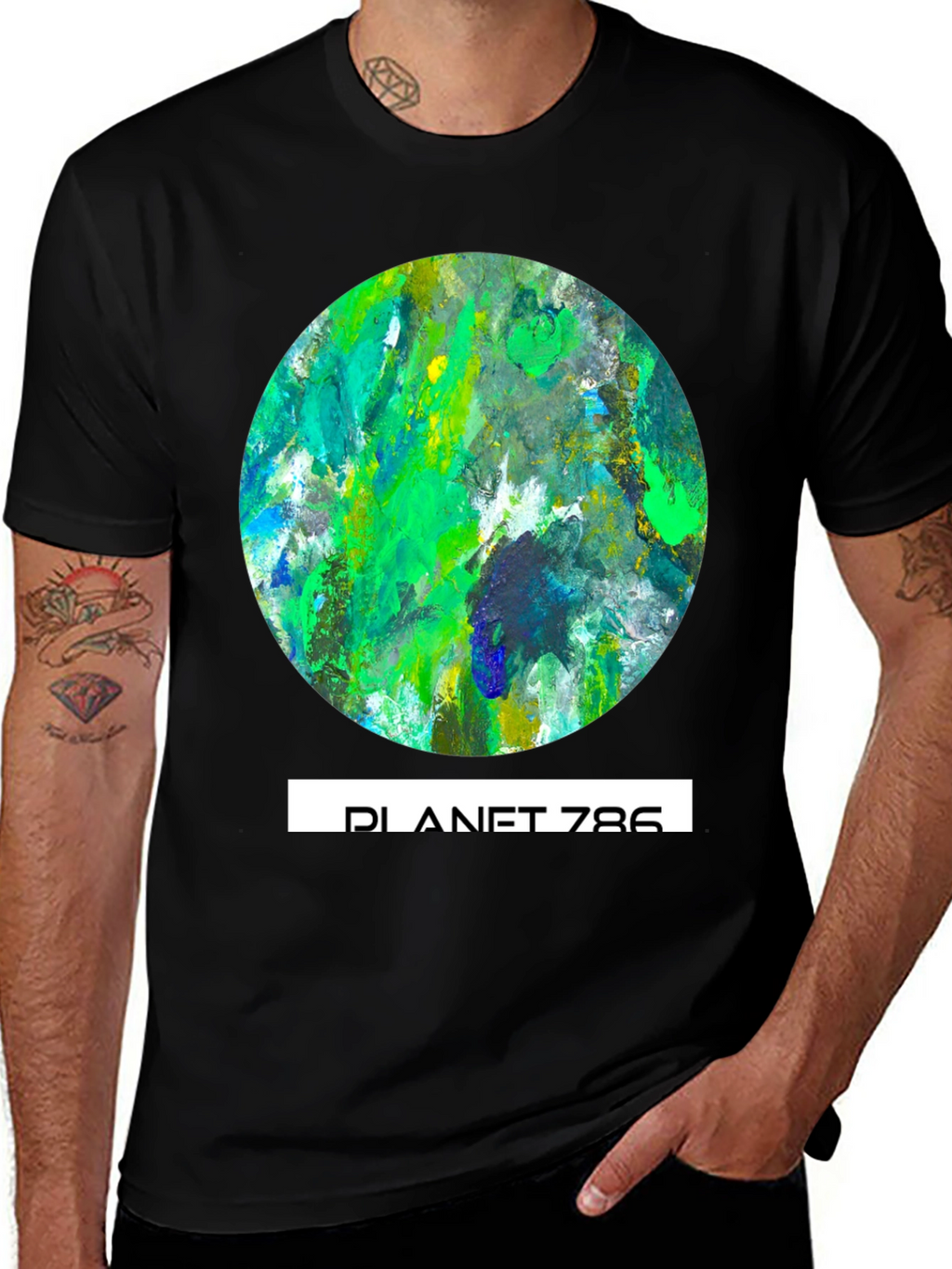 Planet 786 Graphic Tee - Abstract Earth T-Shirt
