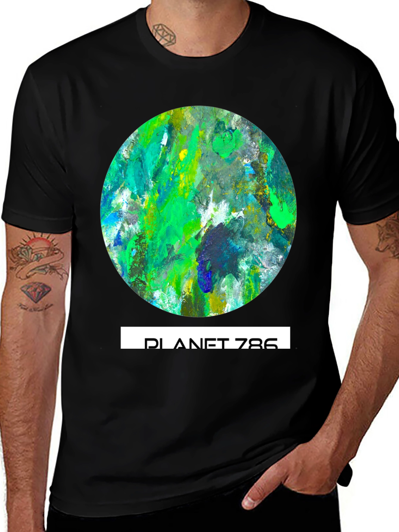 Planet 786 Graphic Tee - Abstract Earth T-Shirt