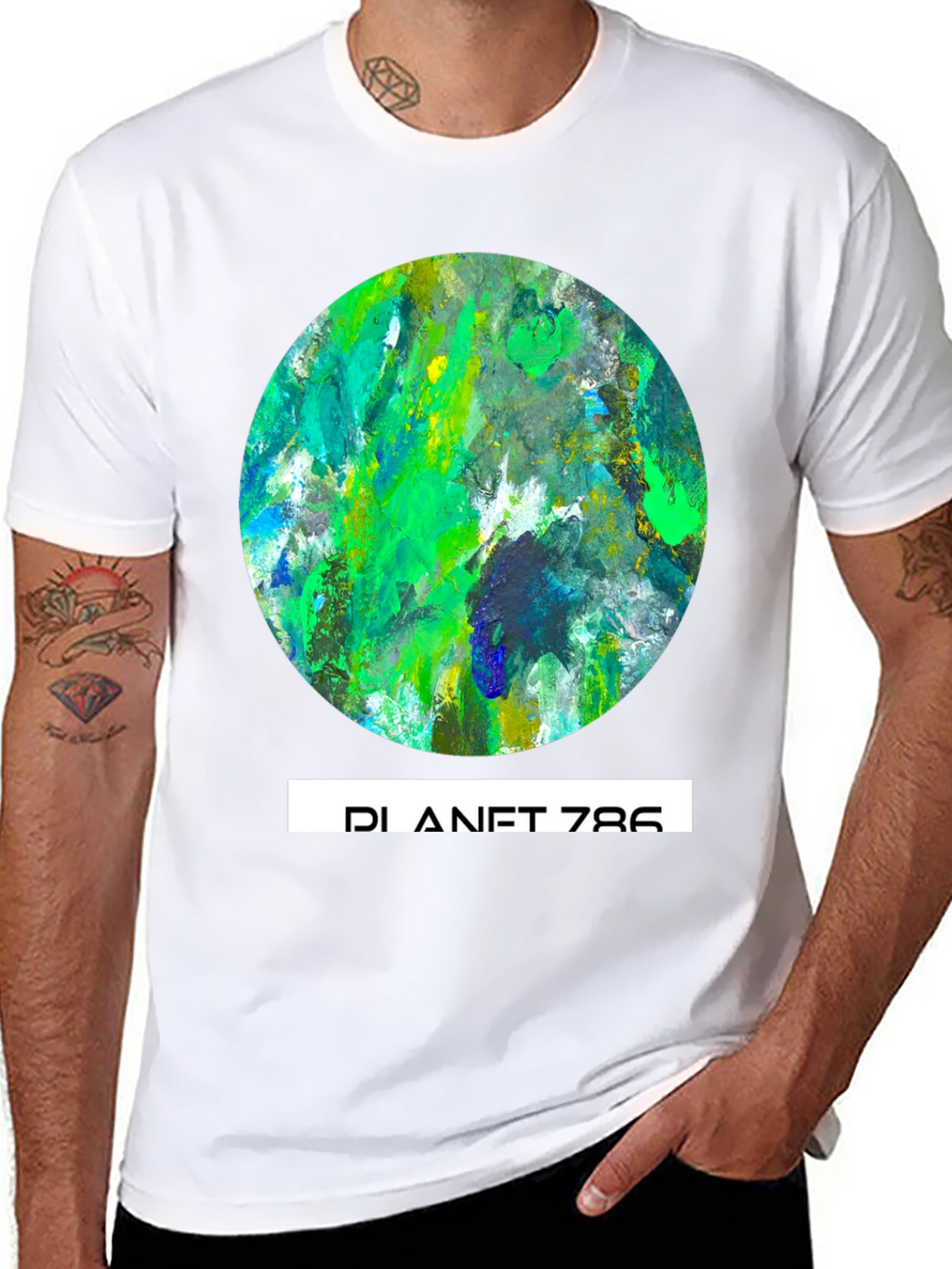 Planet 786 Graphic Tee - Abstract Earth T-Shirt