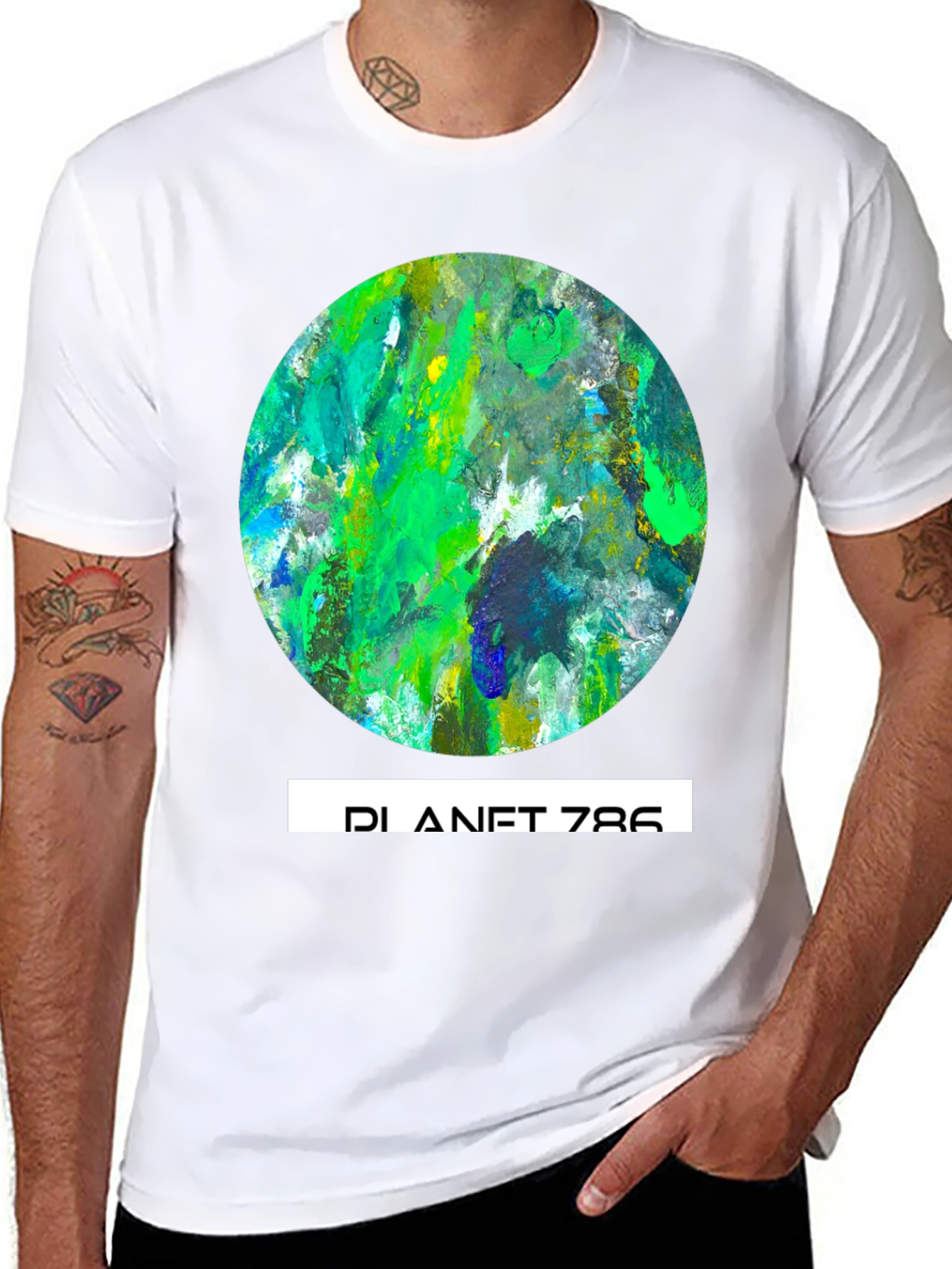 Planet 786 Graphic Tee - Abstract Earth T-Shirt
