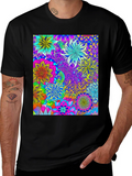 Vibrant Floral Print Crew Neck T-Shirt