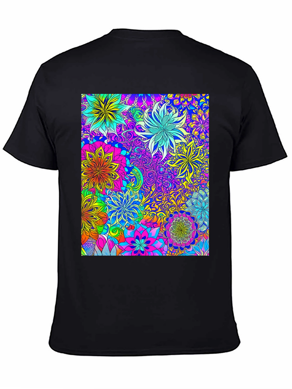 Vibrant Floral Print Crew Neck T-Shirt