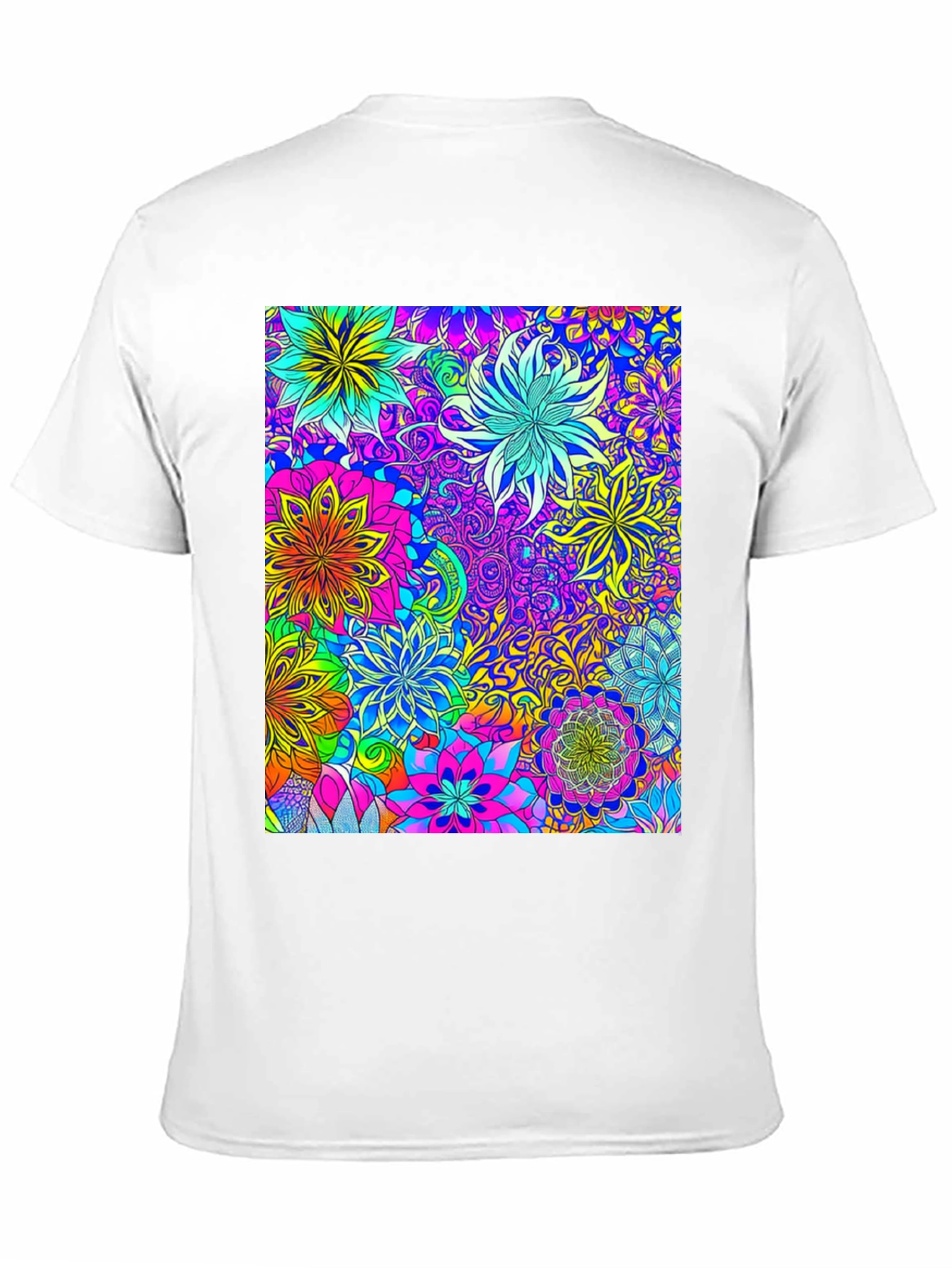 Vibrant Floral Print Crew Neck T-Shirt