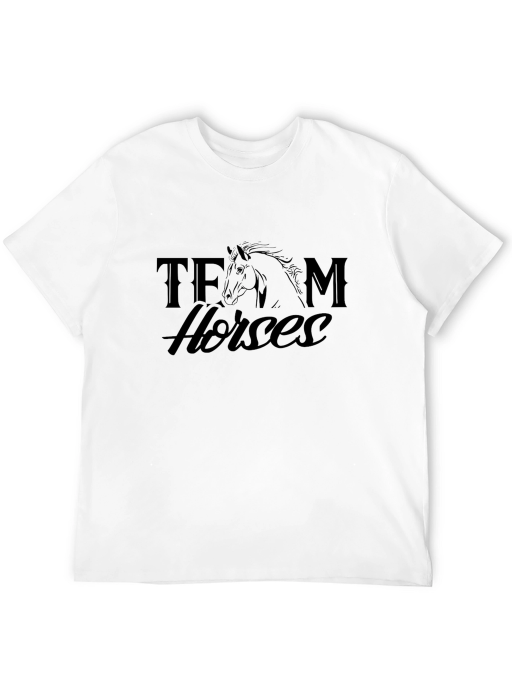 Team Horses Graphic Tee - Black Cotton T-Shirt
