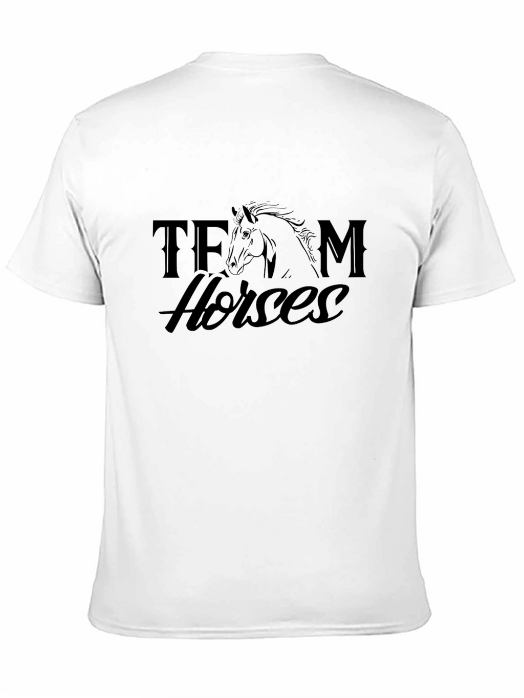 Team Horses Graphic Tee - Black Cotton T-Shirt
