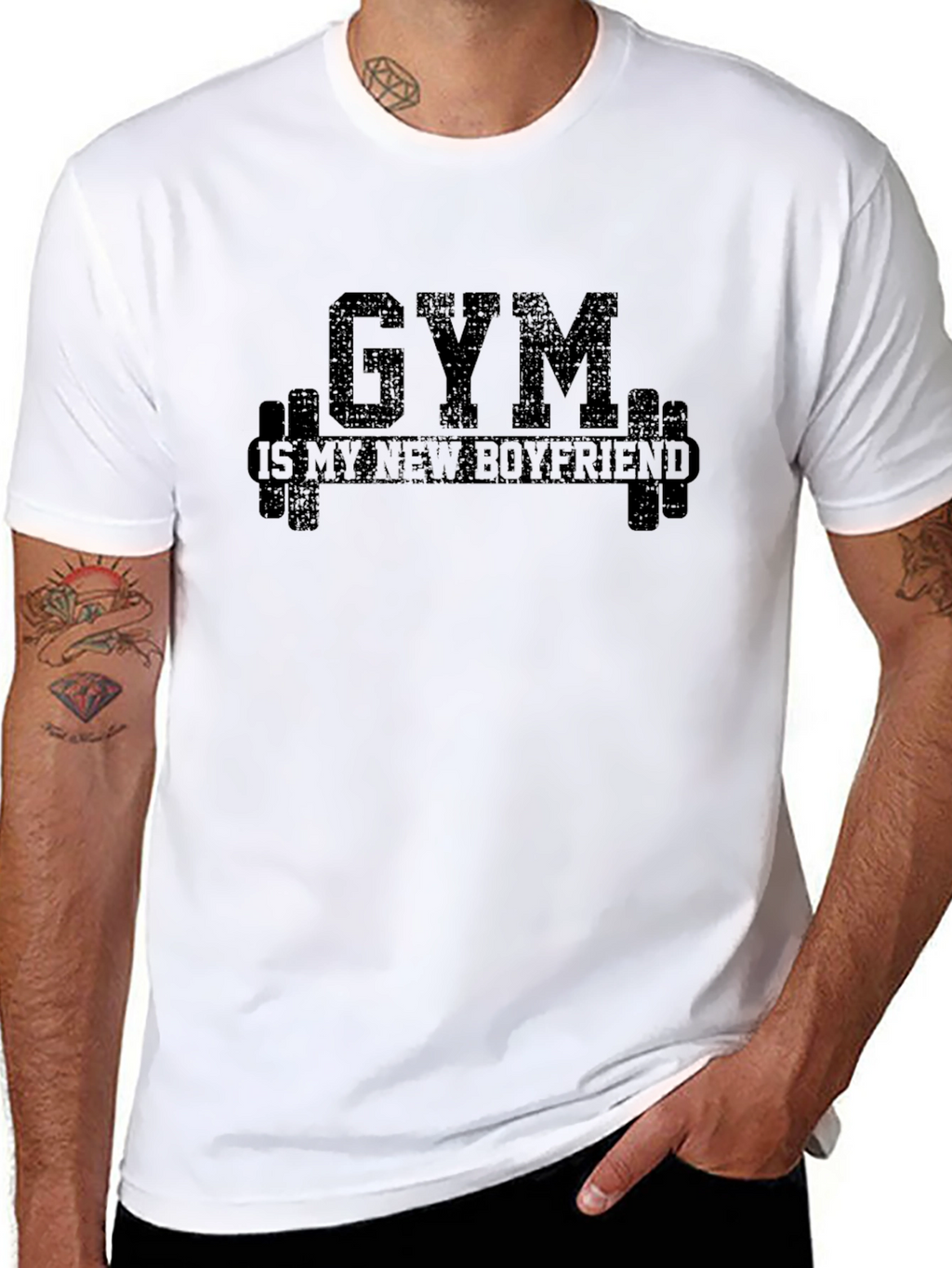 Gym is My New Boyfriend Black Graphic Tee