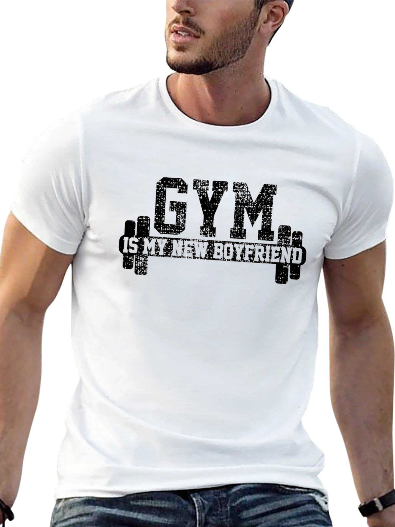 Gym is My New Boyfriend Black Graphic Tee