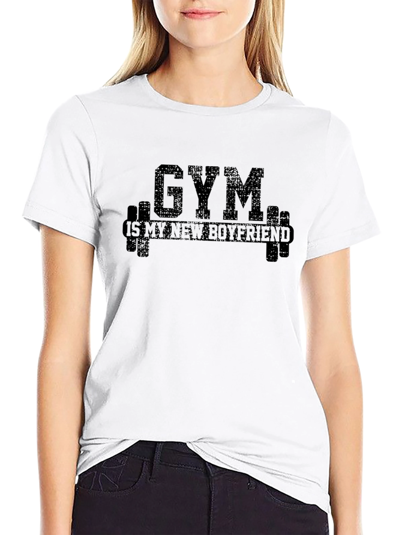 Gym is My New Boyfriend Black Graphic Tee