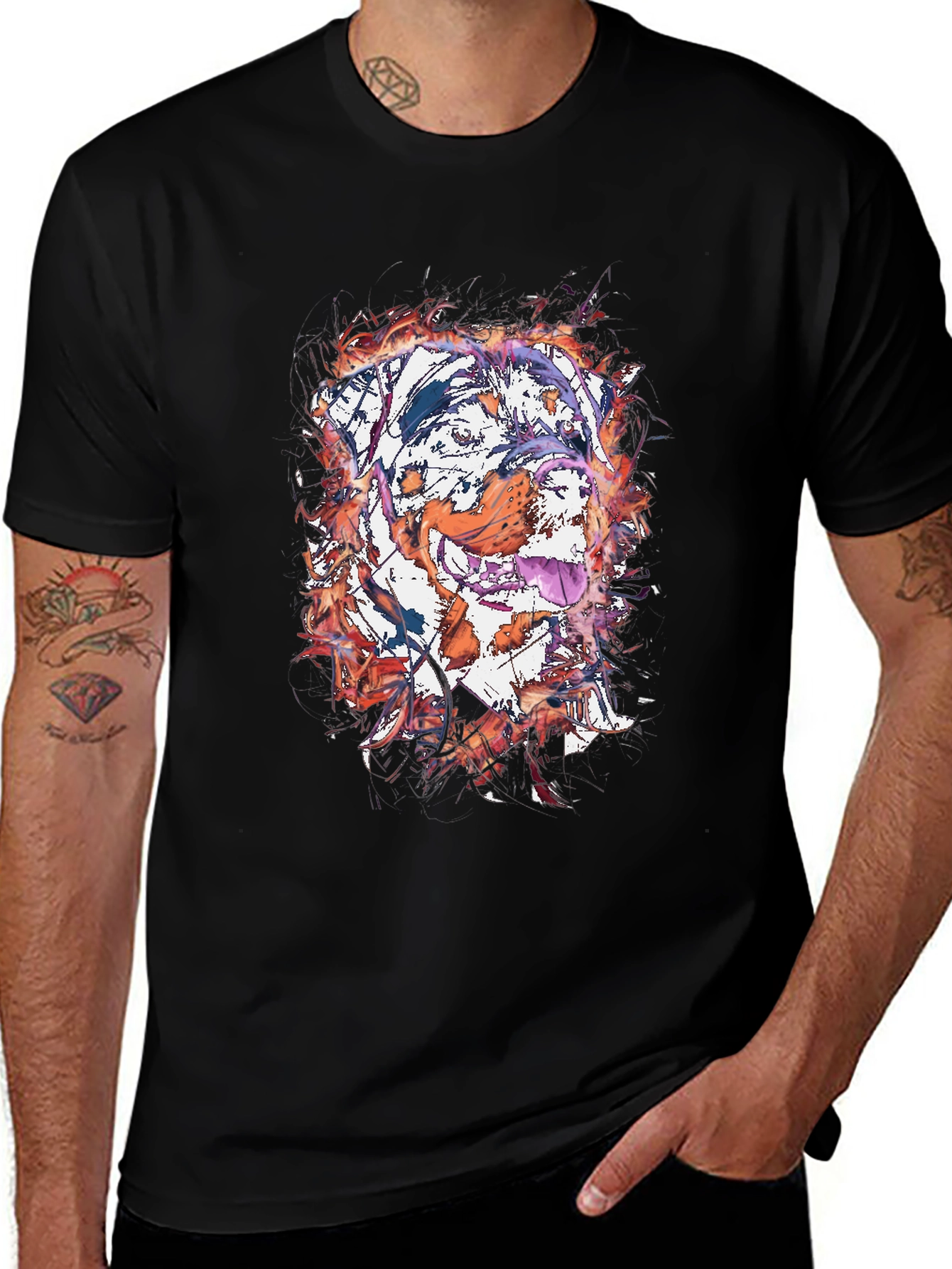 Watercolor Dog Graphic Tee - Artistic Pet Lover Shirt