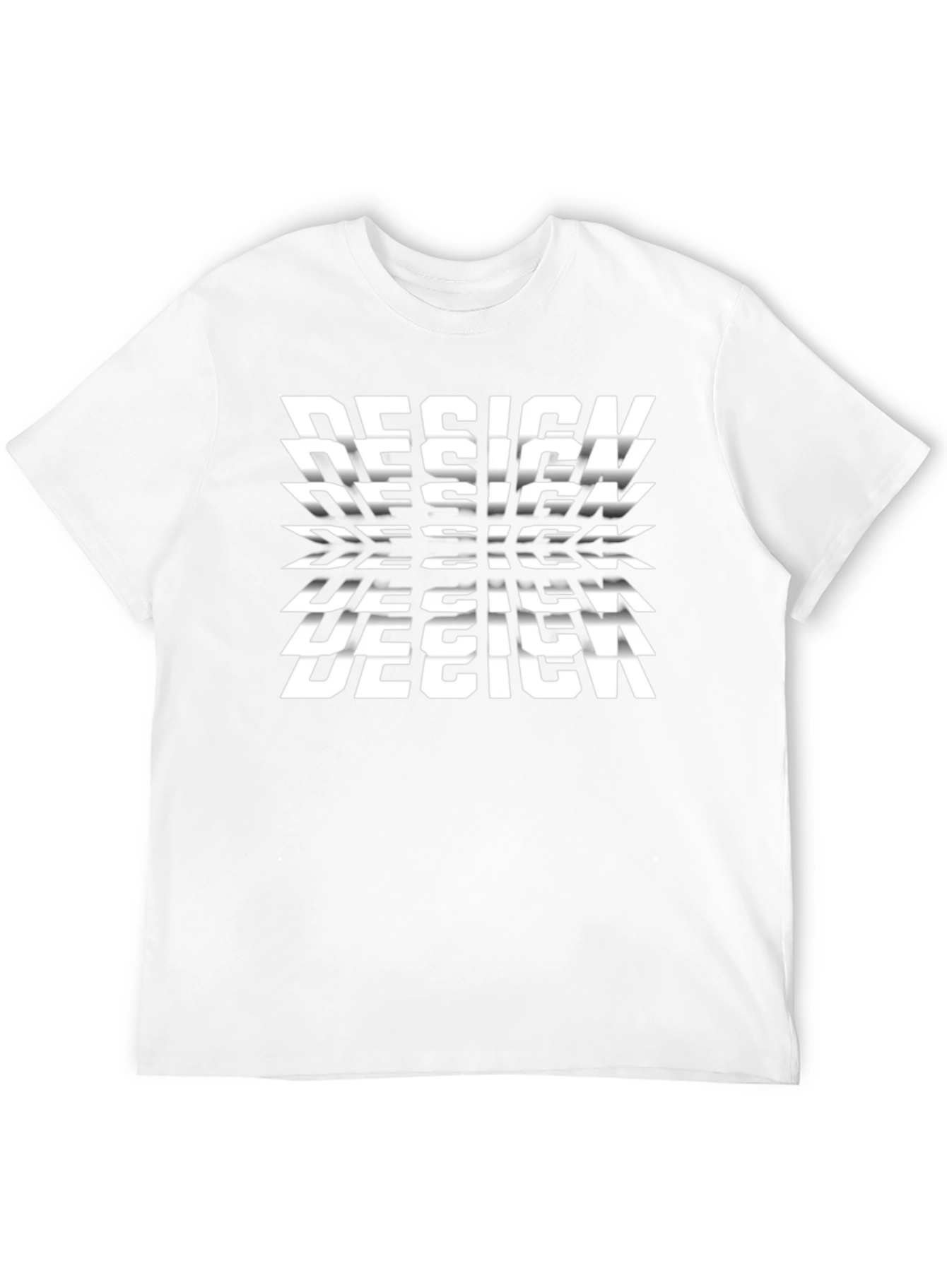 Black T-Shirt with Repeating Design Graphic