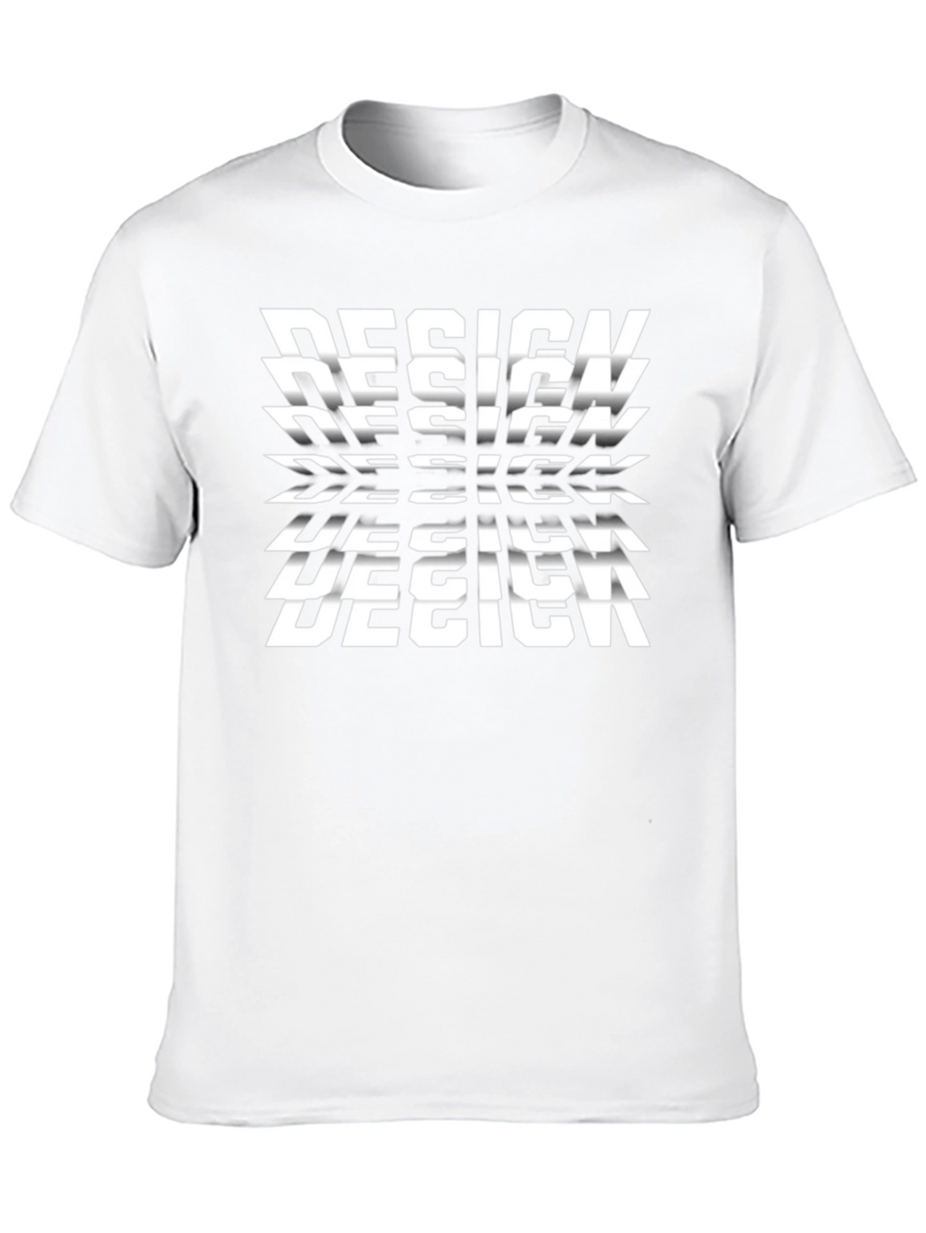 Black T-Shirt with Repeating Design Graphic