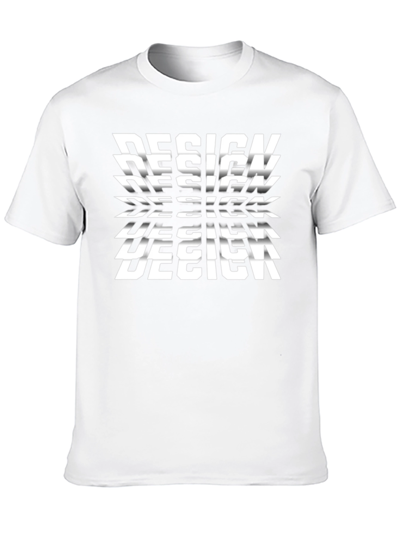 Black T-Shirt with Repeating Design Graphic