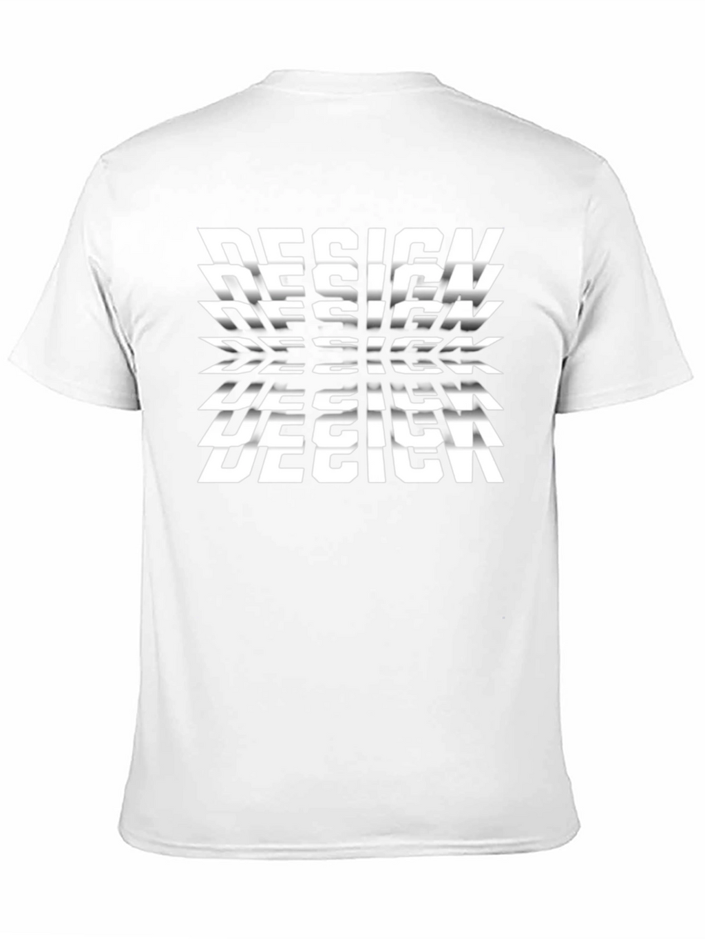 Black T-Shirt with Repeating Design Graphic