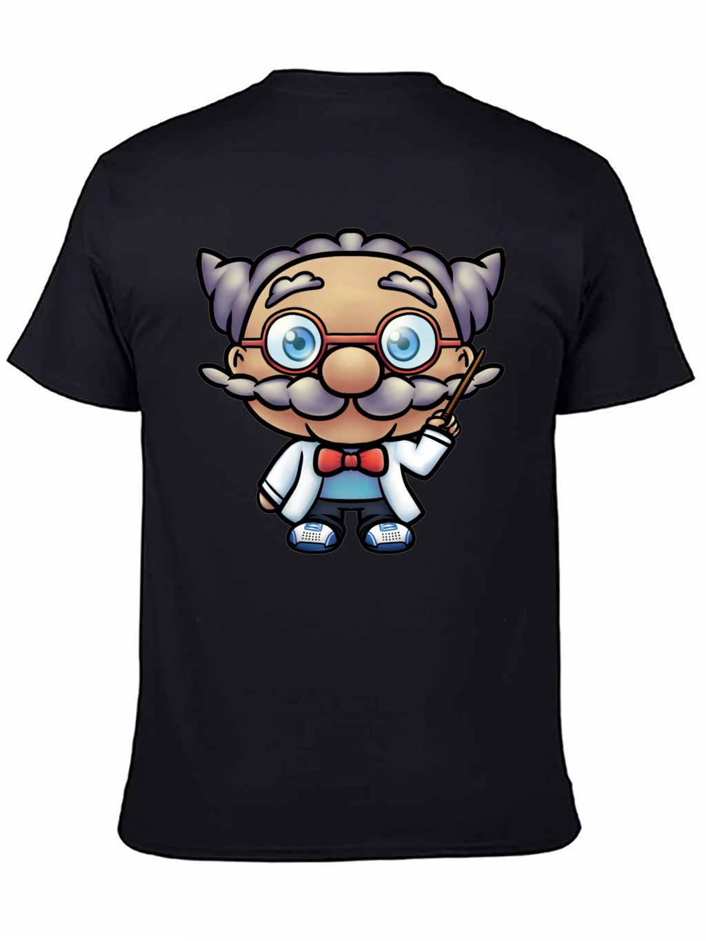 Scientist Cartoon Graphic Tee - Black T-Shirt