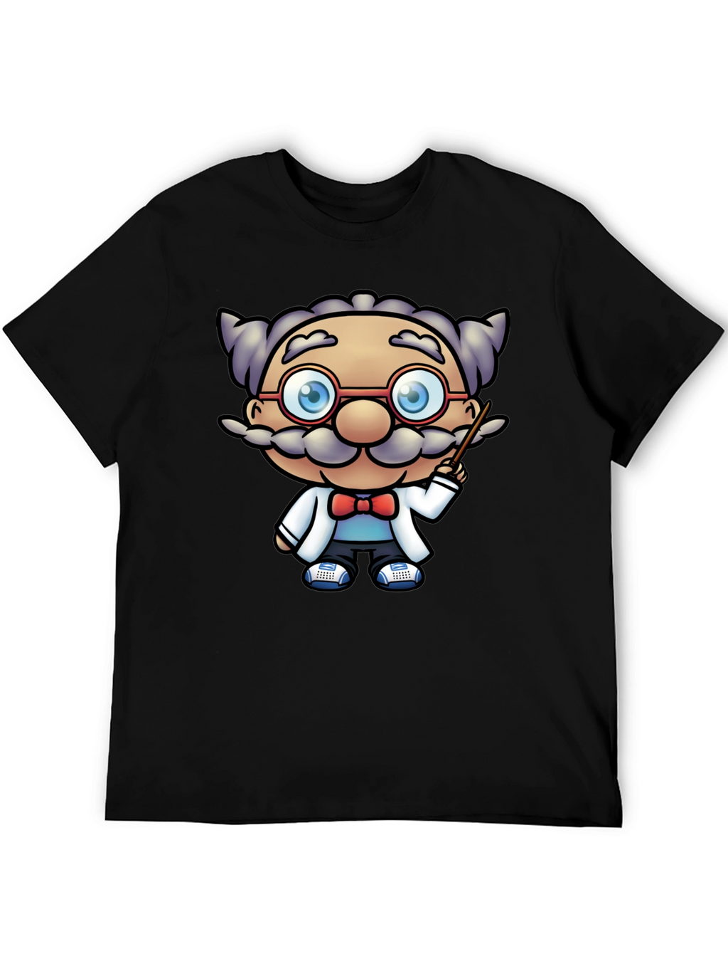 Scientist Cartoon Graphic Tee - Black T-Shirt