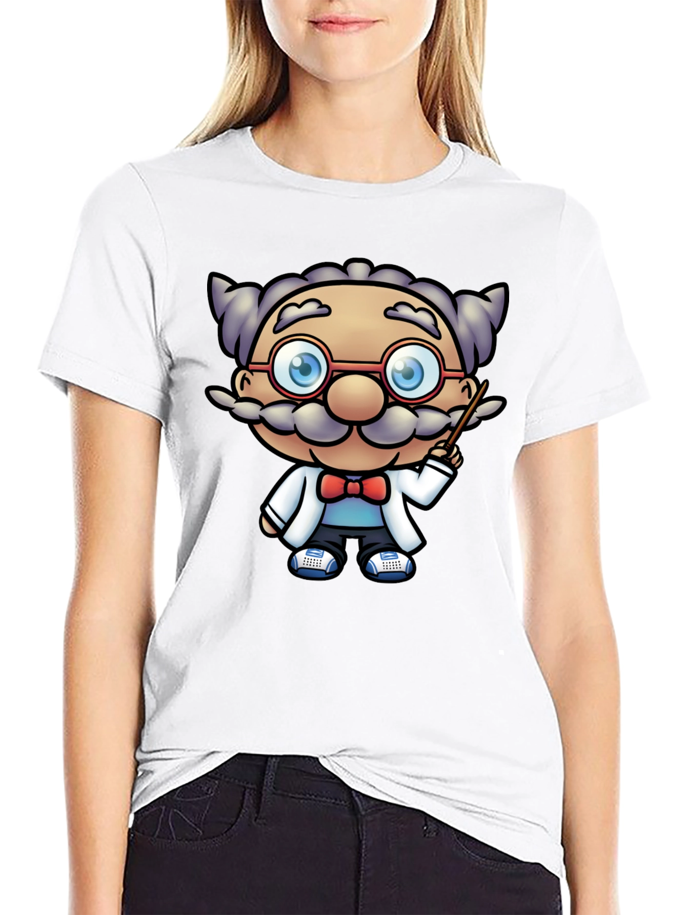 Scientist Cartoon Graphic Tee - Black T-Shirt