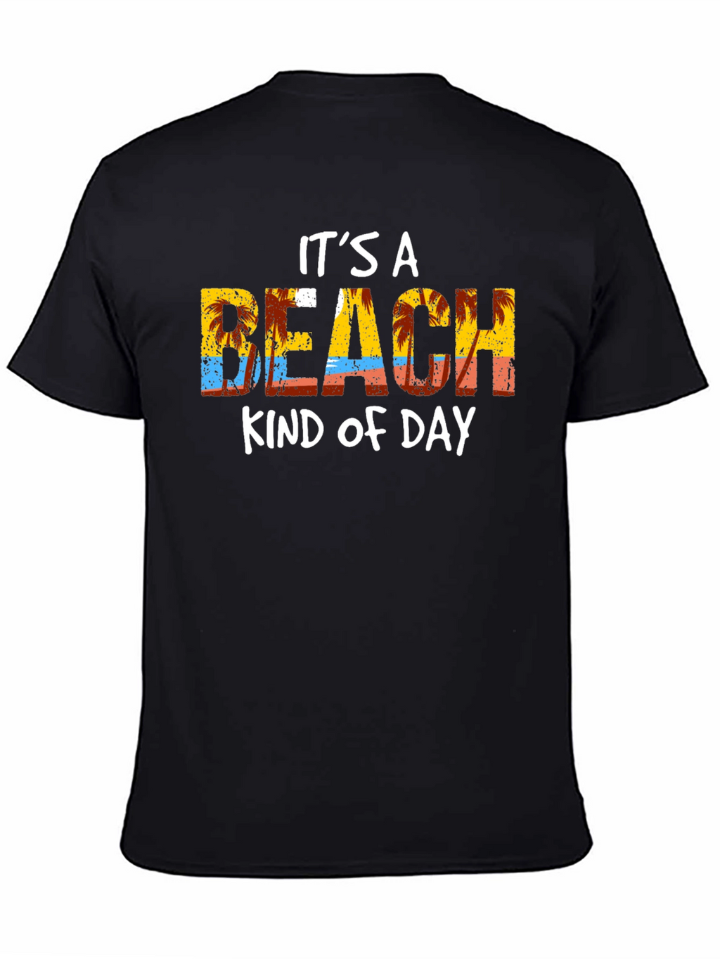 Its a Beach Kind of Day Black Graphic T-Shirt