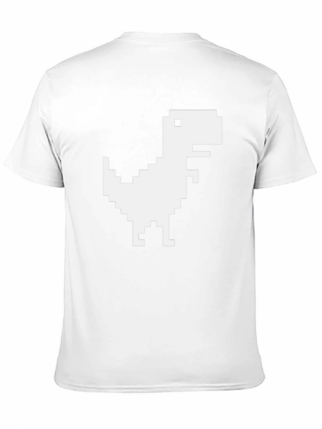 Pixel Dinosaur Graphic Tee - Black Cotton Casual T-Shirt