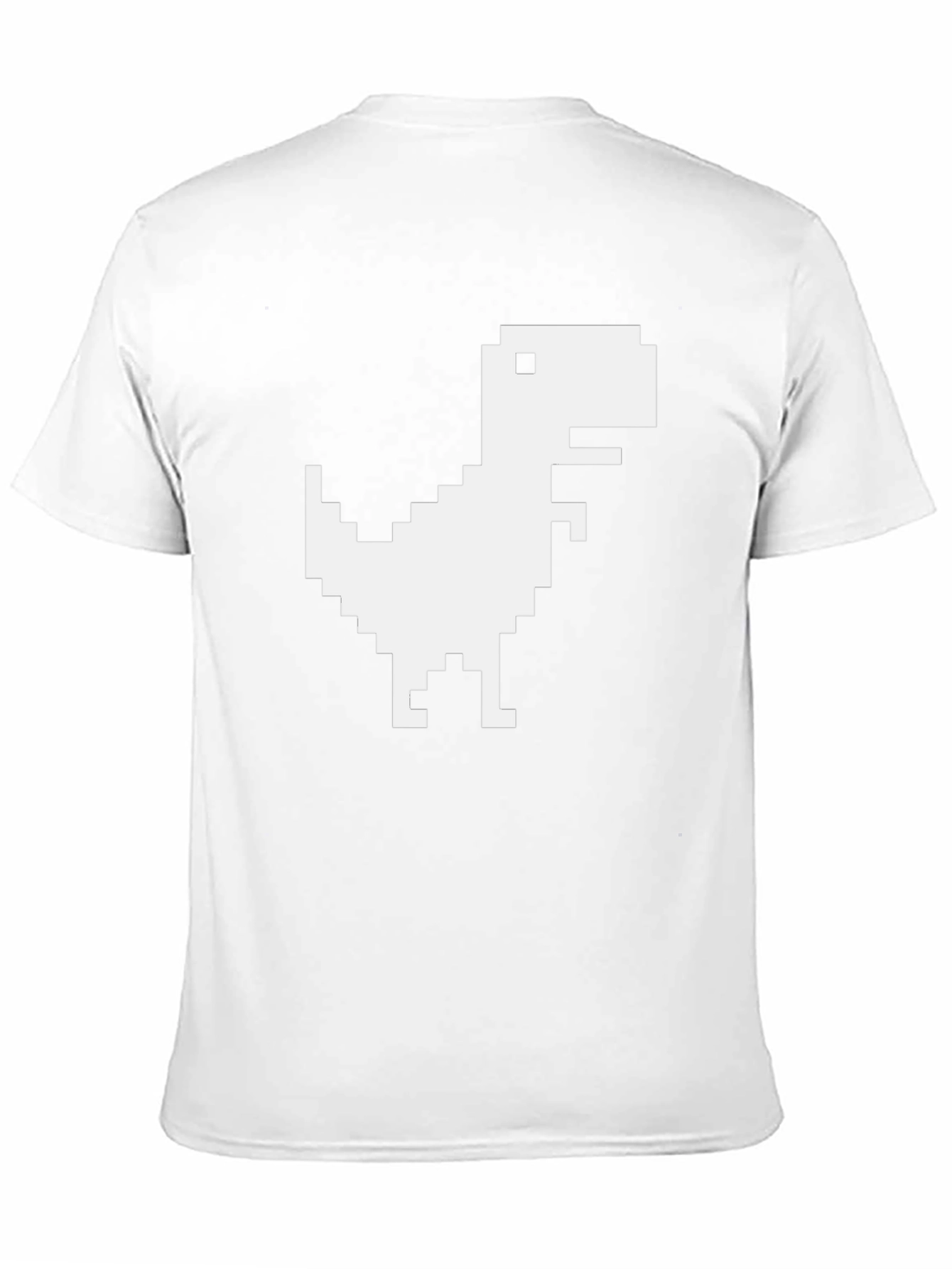 Pixel Dinosaur Graphic Tee - Black Cotton Casual T-Shirt