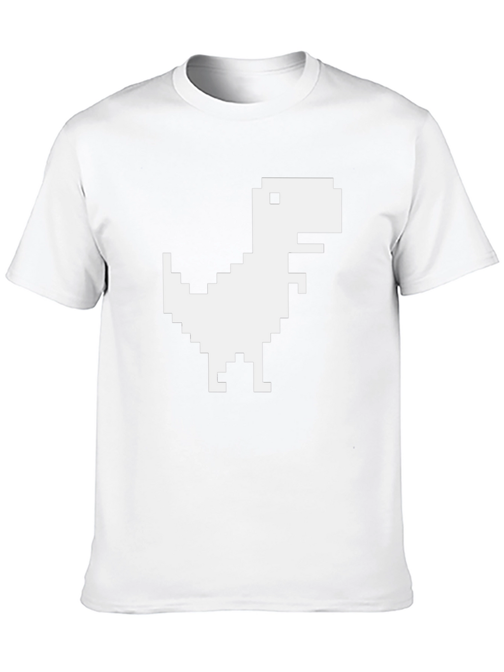 Pixel Dinosaur Graphic Tee - Black Cotton Casual T-Shirt