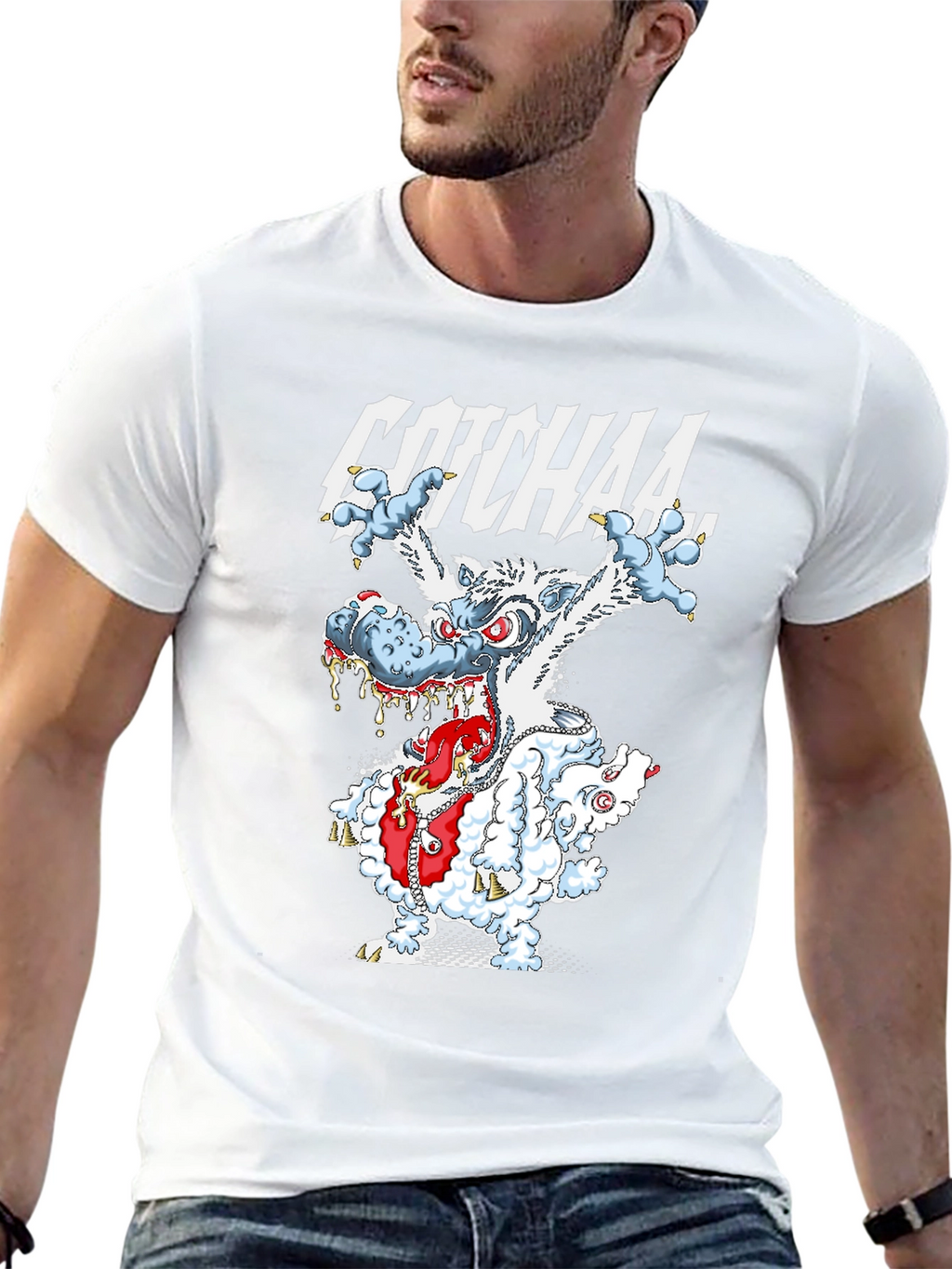GOTCHAA Monster Graphic Print T-Shirt