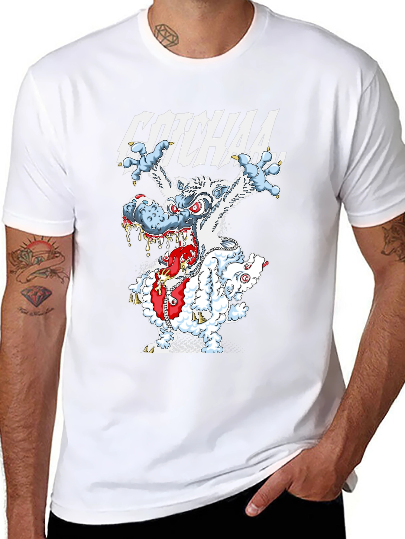 GOTCHAA Monster Graphic Print T-Shirt