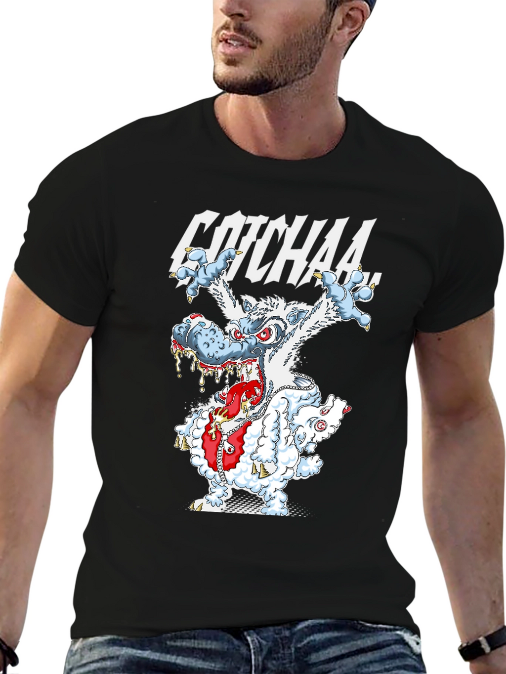 GOTCHAA Monster Graphic Print T-Shirt
