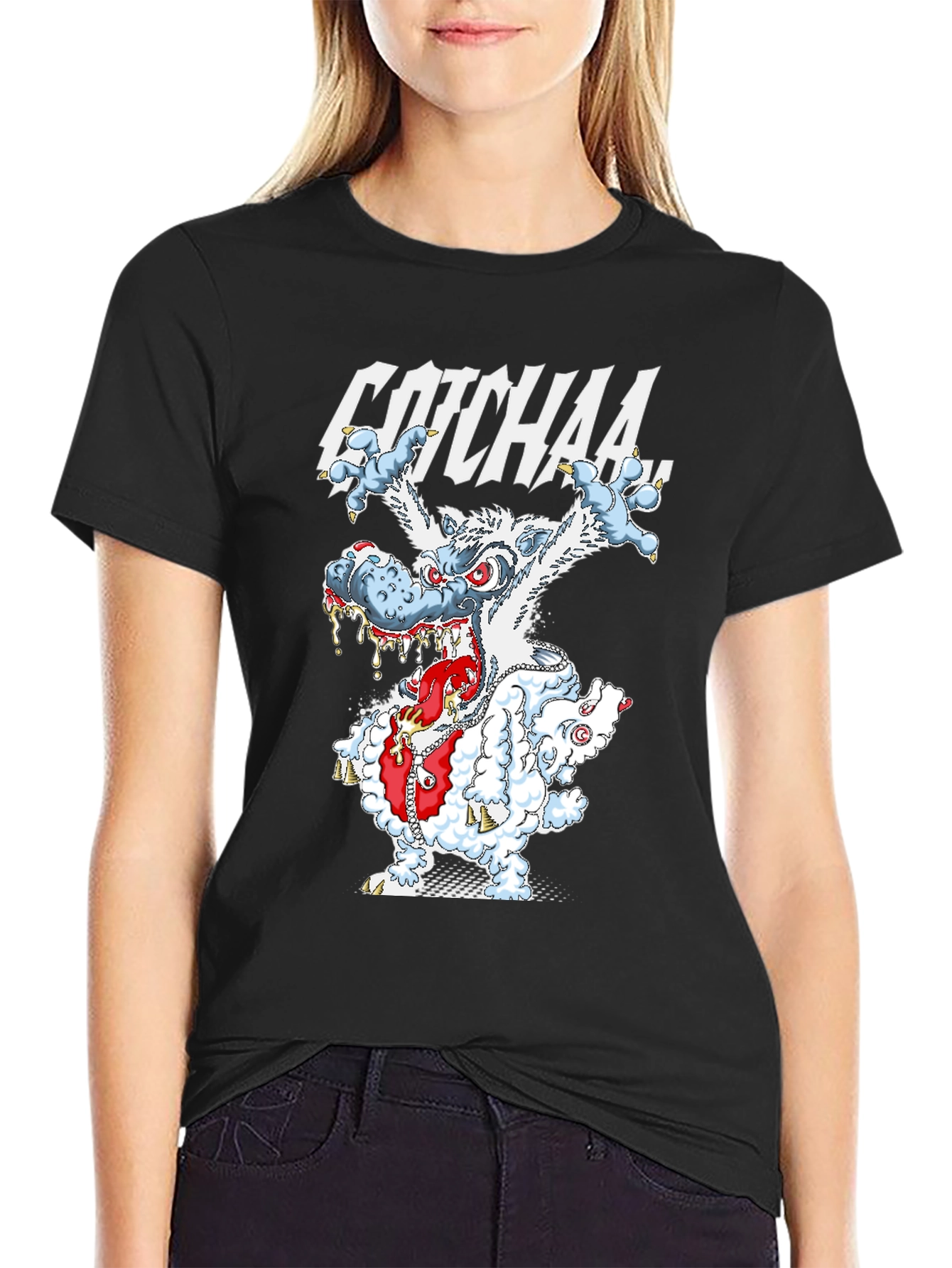 GOTCHAA Monster Graphic Print T-Shirt