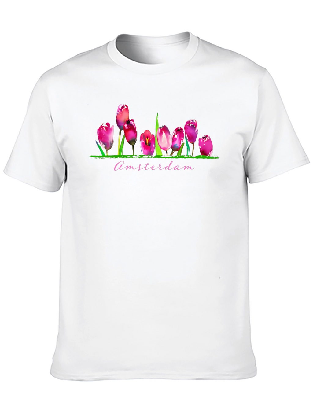 Amsterdam Tulip Graphic Print Mens Black T-Shirt